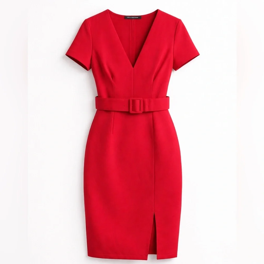 zara red belted dress Sometimes you just need a little red dress, Dress: @zara , Bag: @hm , Shoes: @zara , Jewelry: @zara , #summerfashion #tallgirlstyle #summerdress
